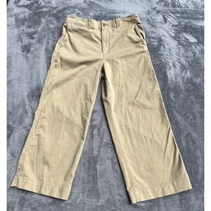 Polo Ralph Lauren Pants Womens 10 Tan Khaki Wide Leg Cropped Chino 25.5" Inseam